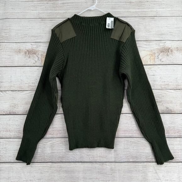 Defense Logistics Agency Rib Knit Wool Commnado Sweater Mens 46 Green NEW - Picture 1 of 13